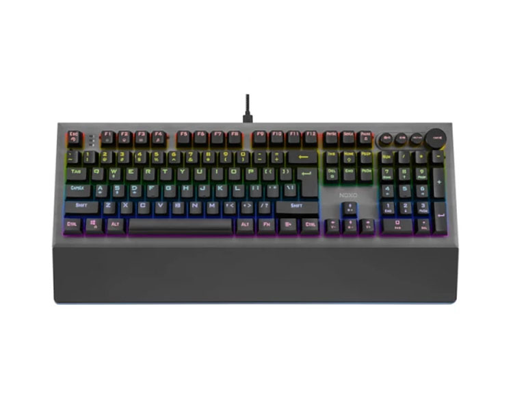 კლავიატურა: NOXO CONQUEROR Mechanical Rainbow Backlit Gaming Keyboard BLUE Switch EN/RU Black