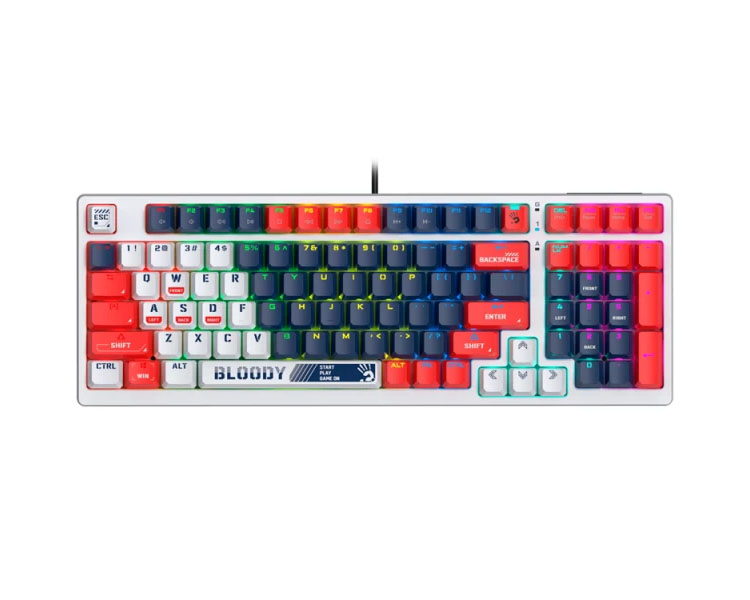 კლავიატურა: A4tech Bloody S98 RGB Mechanical Gaming Keyboard Red Switch US Layout Sports Navy