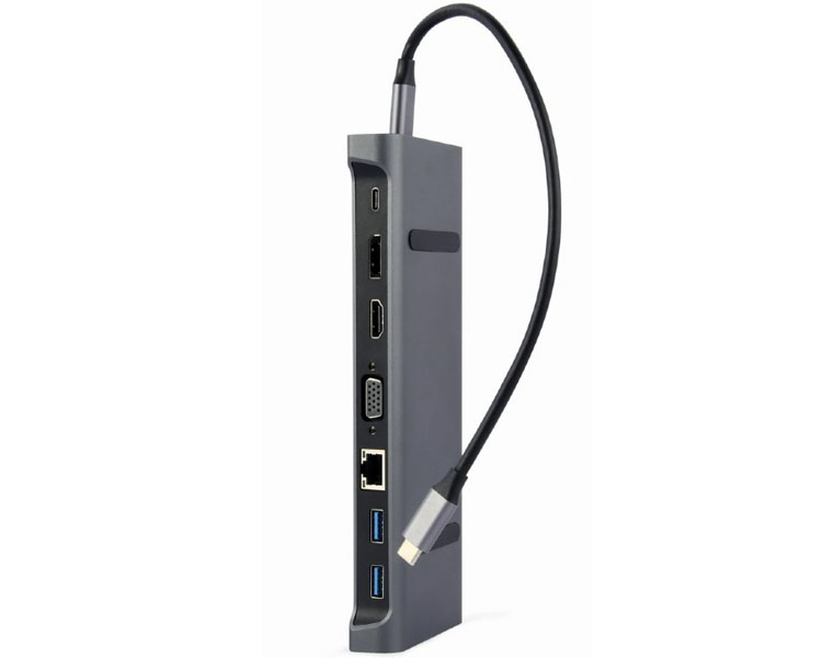 ადაპტერი: Gembird A-CM-COMBO9-02 USB Type-C 9-in-1 multi-port adapter