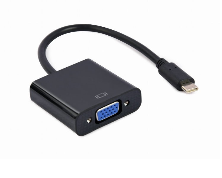 ადაპტერი: Gembird A-CM-VGAF-01 USB Type-C to VGA adapter cable 15cm Black