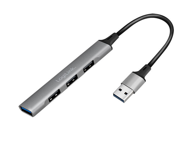 USB ჰაბი: Logilink UA0391 USB3.0 4-port Slim Hub With Aluminum Casing