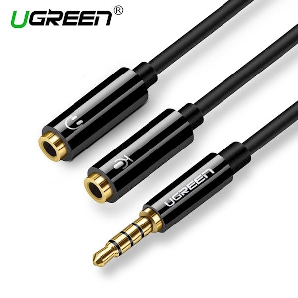 UGREEN AV141 (30620) 3.5mm male to 2 Female Audio Cable ABS Case (Black)