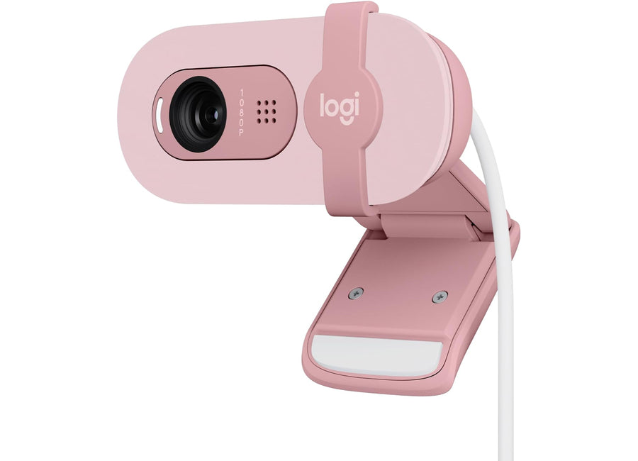 Logitech Brio 100 Full HD Webcam, Built-in Mic - ROSE - USB 1.5 m (L960-001623 )