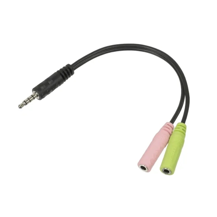 GENIUS ACC-100, Audio Adapter Cable(2 x 3.5mm female mic headphone jack plug to 1 x 3.5mm male jack plug)