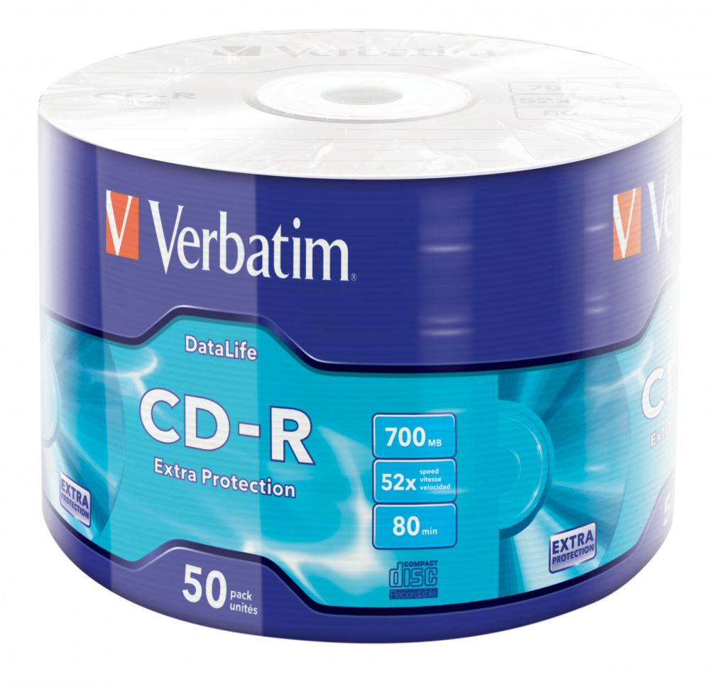 Verbatim 52x 700Mb Wrap Extra Protection-50 pieces (43787)