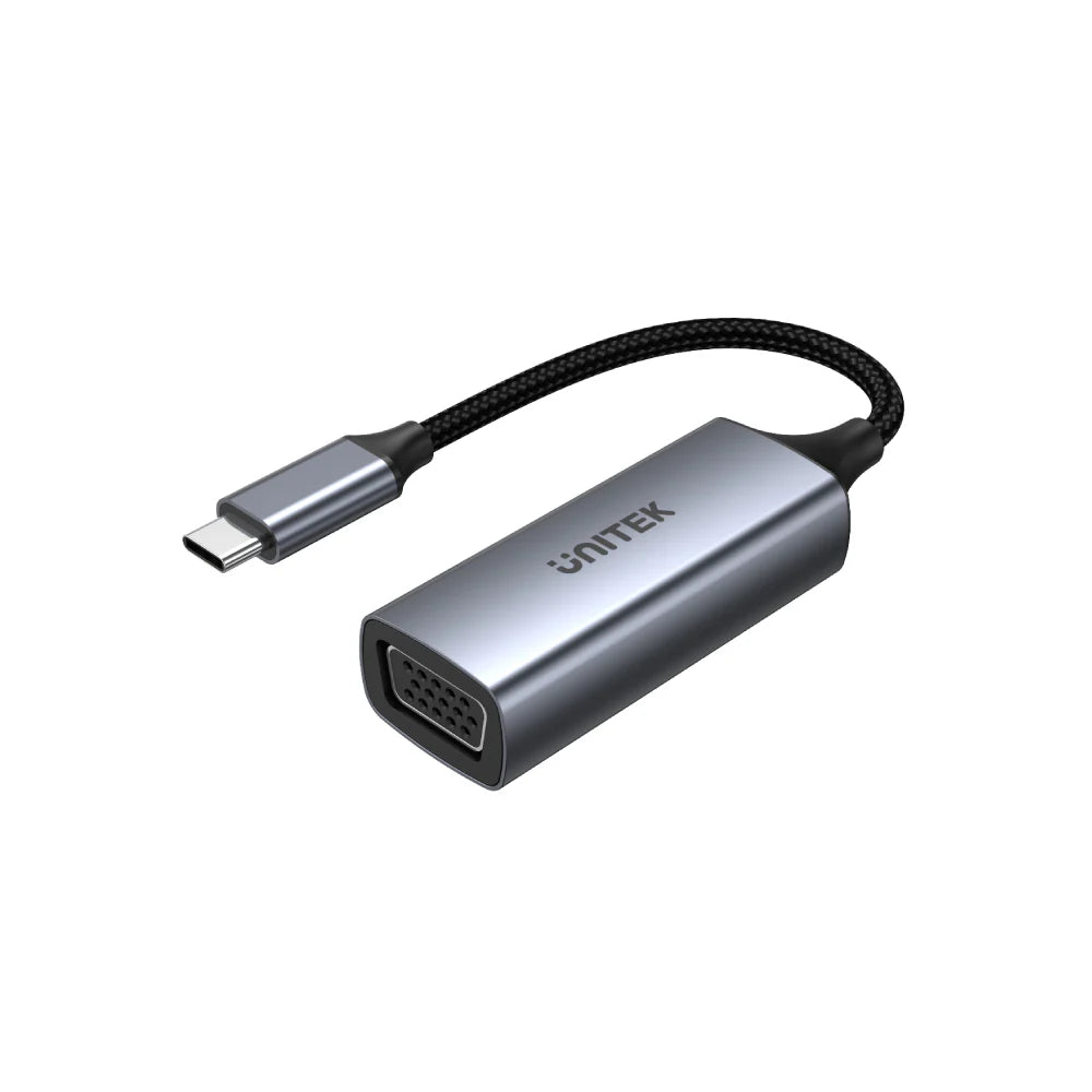 UNITEK V1413A, USB-C to VGA(1080P-60Hz) Adapter Cable, with Briad, Grey & Black