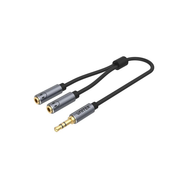 UNITEK Y-C956ABK, 0.2M, 3.5MM AUX Audio Cable - Male to 2*Female
