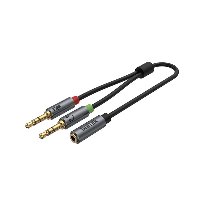 UNITEK Y-C957ABK , 0.2M, 3.5MM AUX Audio Cable - Female to 2*Male