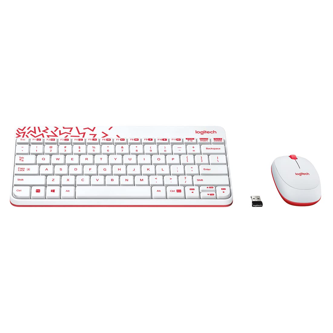 LOGITECH MK240 Nano Wireless Combo - WHITE/VIVID RED