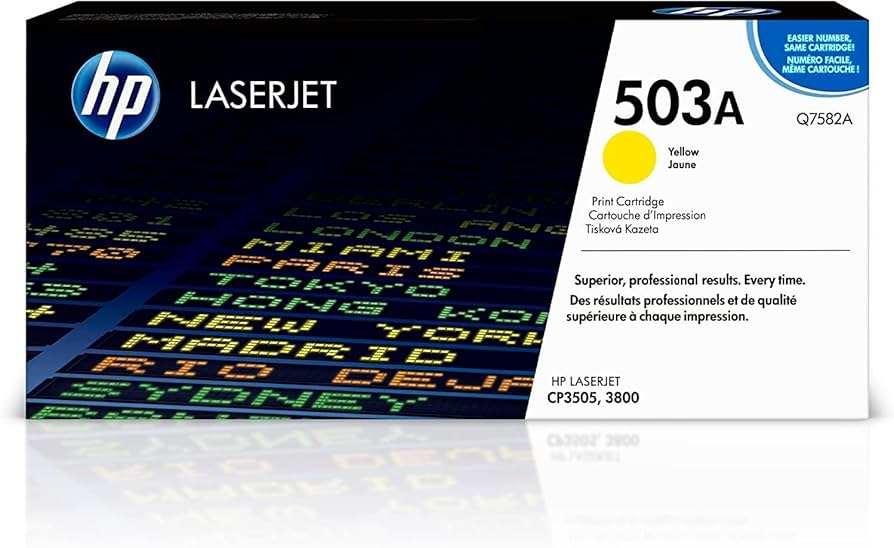 HP 503A, Yellow Laserjet Toner Cartridge Q7582A