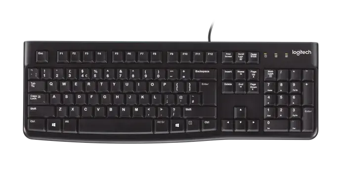 Logitech K120, Corded Keyboard 1.5m USB,  EN,  Black L920-002522