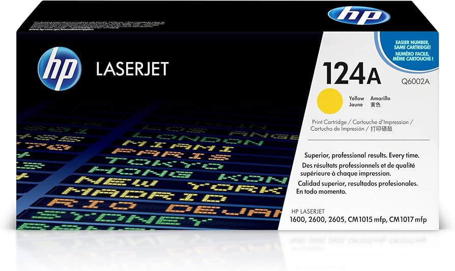 HP 124A, Yellow Laserjet Toner Cartridge Q6002A