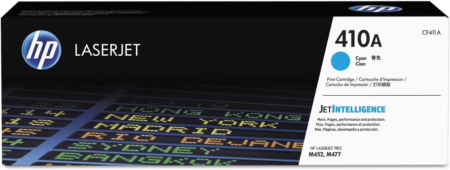 HP 410A, Cyan Laserjet Toner Cartridge CF411A,