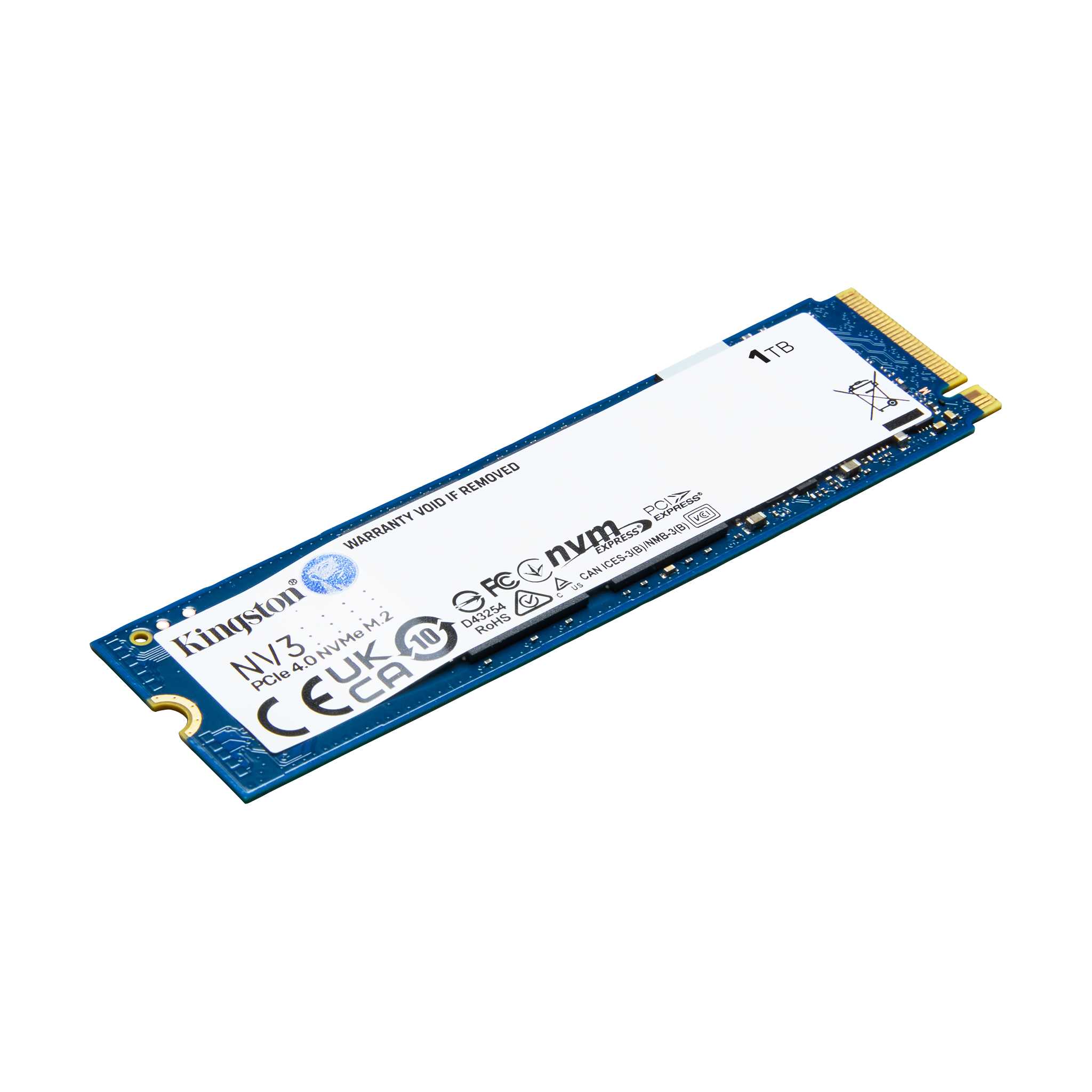 SNV3S/1000G Kingston SSD 1000G NV3 M.2 2280 PCIe 4.0 NVMe SSD  Up to 6,000MB/s read, 4,000MB/s write