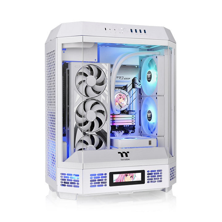 ThermalTake The Tower 600 Snow, White, Tempered Glass/CT140 White Fan*2, With Screen Metal Panel, CA-1Z1-00M6WN-00