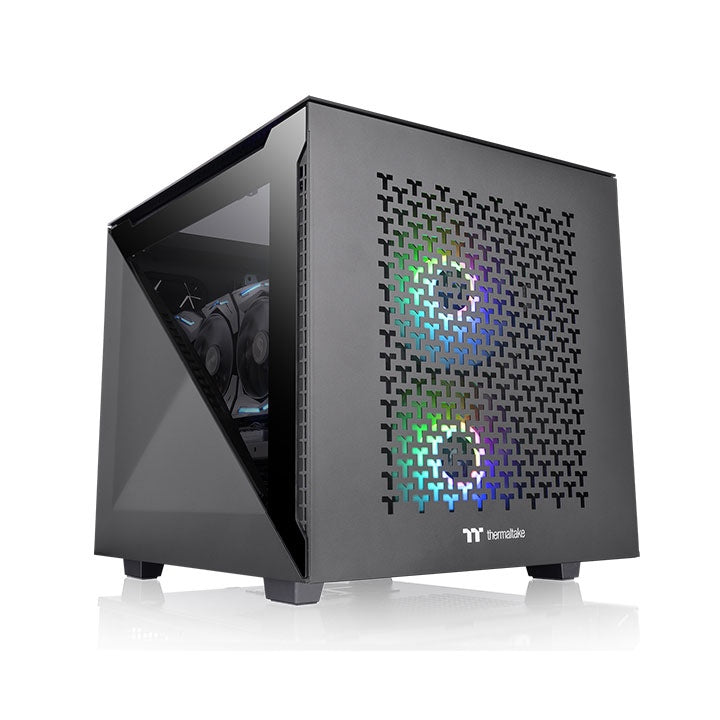 ThermalTake Divider 200 TG, Air Black, Tempered Glass, Mesh Front, 200mm St. Fan*1,120mm St. Fan*1, CA-1V1-00S1WN-01