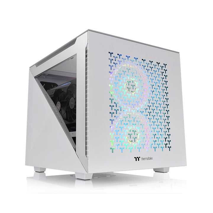 ThermalTake Divider 200 TG Air Snow, White/Tempered Glass/Mesh Front/200mm St. Fan*1/120mm St. Fan*1, CA-1V1-00S6WN-01