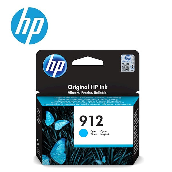 HP 912 Cyan Original Ink Cartridge, 3YL77AE