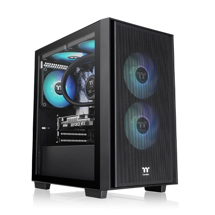 Versa H16 TG ARGB, ThermalTake, Black, Tempered Glass, 120mm ARGB Lite Fan*3/CA-1Y8-00S1WN-02